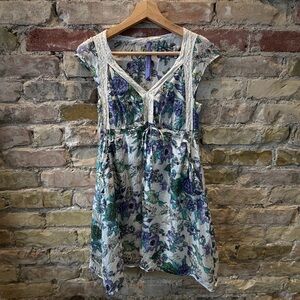 Floral Lace Trim Dress